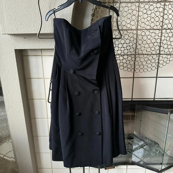 Vintage luxury suit set / tuxedo style George’s Rech strapless dress w/ jacket - Picture 13 of 16